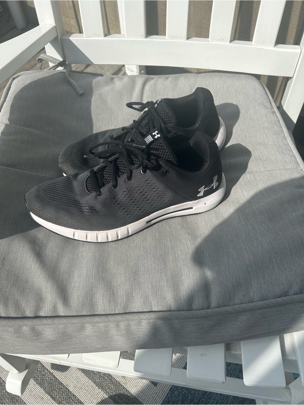 Under Armour Men’s Black and White Athletic Running Shoes